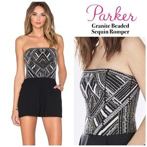 Parker Granite Beaded Sequin Romper - XS